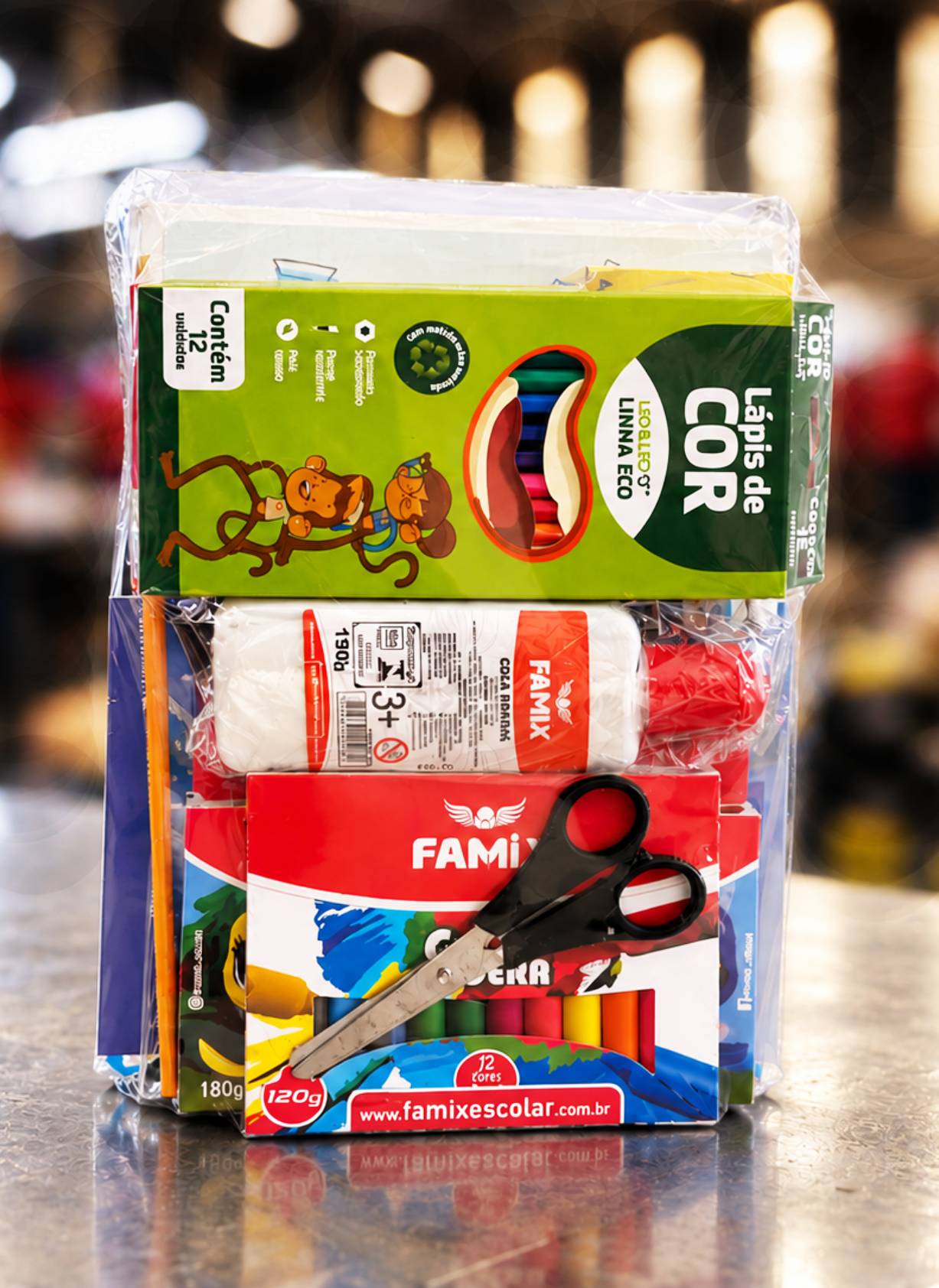 Produtos embalados com shrink